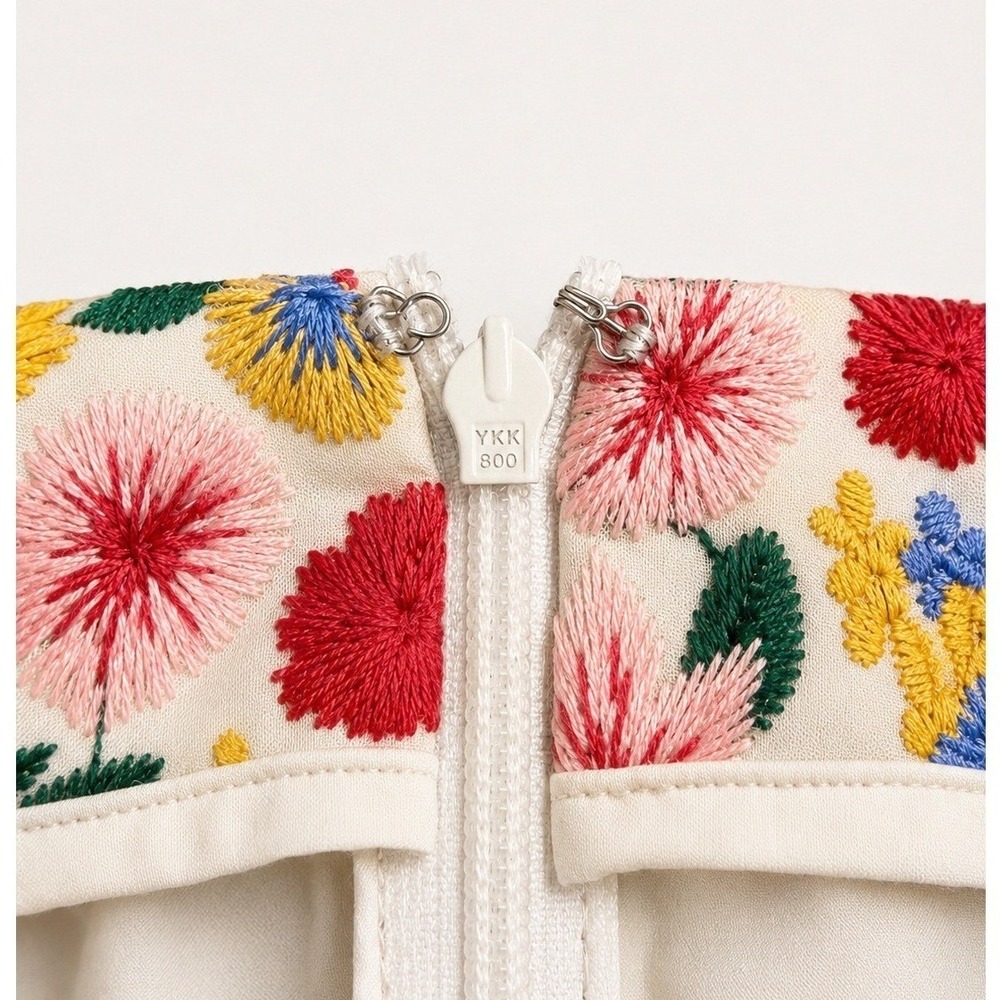 Antonio Melani x The Nat Note Nellya Embroidered Floral Mesh Cropped Wide Leg 2 - Picture 5 of 7